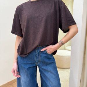 T-shirt basic moro con lurex Kontatto